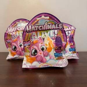 Lot of 3 Hatchimals Alive Neon Rainbow Single Pack Surprise Egg